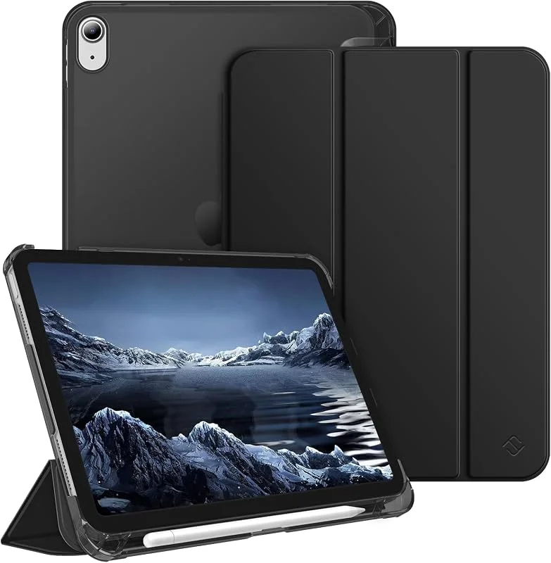 Fintie Fodral för iPad (A16) 11:e, 10:e Generationen (2025, 2022) med Pennhållare, Ultratunt Lätt Skyddsfodral med Ogenomskinligt Matt Transparent med Automatisk Sömn, Väckning, Svart — Mobil och surfplatta