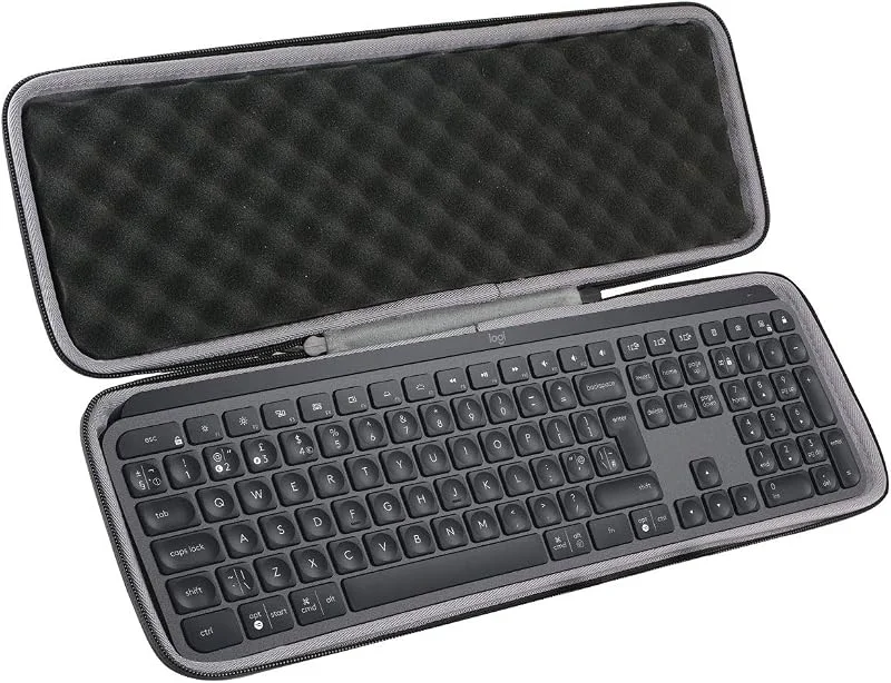 co2CREA Reseförvaringsfodral för Logitech MX Keys, MX Keys S, MX Keys Plus Avancerat trådlöst bakgrundsbelyst tangentbord (endast låda) (fodral för MX Keys Keyboard, svart) — Datortillbehör
