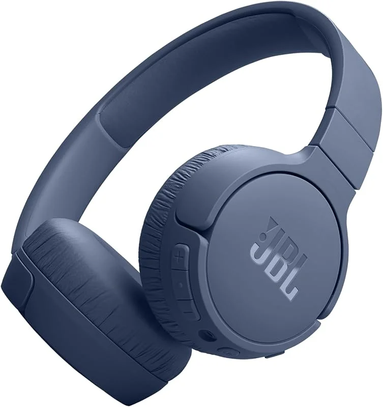 JBL Tune 670 NC - Trådlösa Bluetooth - On-ear hörlurar med adaptiv brusreducering och avtagbar ljudkabel, JBL Pure Bass-ljud, blå — Hörlurar och ljud