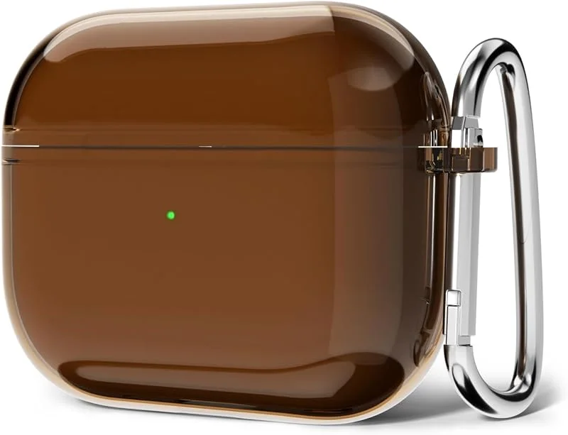 Svanove för Airpods 4 fodral, klar transparent söt silikonfodral, mjukt TPU gummifodral för kvinnor, brun — Mobil och surfplatta