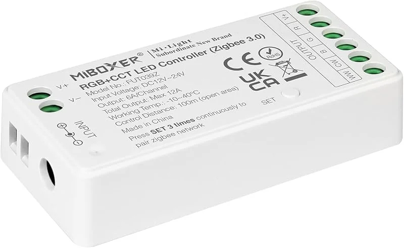 LIGHTEU®, Milight Miboxer Zigbee3.0 RGBCCT RGBWW LED-remskontroll 12V, 24V kompatibel med Zigbee Amazon Echo Plus för APP, röststyrning, FUT039Z — Smarta hem