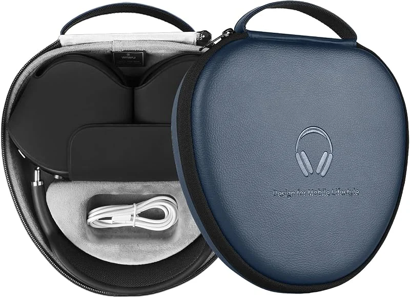 WIWU Smart fodral för Apple AirPods Max-hörlurar, ultratunn resväska med viloläge, Airpod Max-tillbehör, förvaringsväska med hårt skal (blå) — Mobil och surfplatta