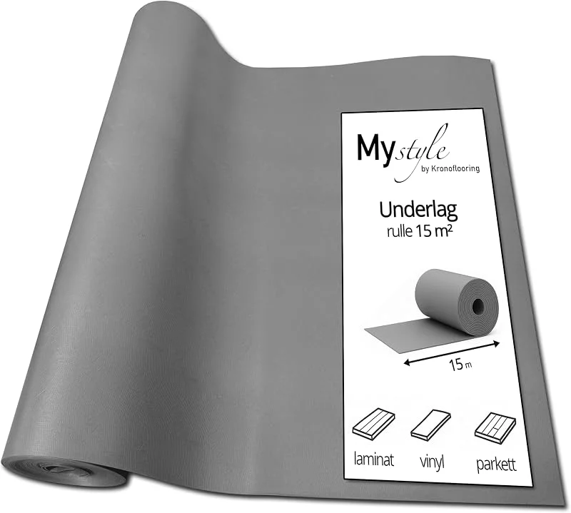 uficell® MyStyle akustisk isoleringsunderlag Läggningsunderlag för laminat-, parkett- och designgolv, stegljudsisolering ca 18 dB, gångljudsförbättring ca 25%, tjocklek: 1, 5 mm (15 m²) — TV och streaming