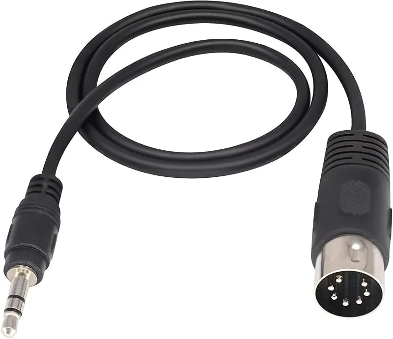 3, 5 mm till Midi-kabel, 7-stifts Din hane till 3, 5 mm (1, 8 tum) stereo hane ljudkabel kompatibel med iPad, iPhon, MP3, PC, TV, Android till Bang & Olufsen Naim, Quad.stereosystem (0, 5 m) — Hörlurar och ljud
