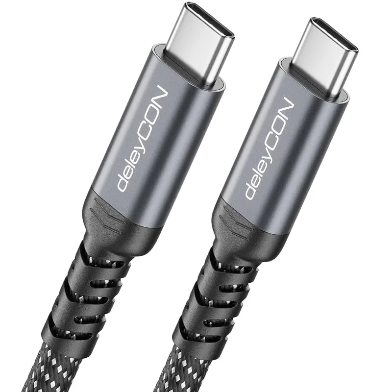 deleyCON 0, 5m USB-C-Kabel Kort 40 Gbps 240 W USB 4.0 Laddkabel Datakabel, DP Alt Mode, 8K@60 Hz för Notebook, MacBook, Monitor, SSD, iPad, iPhone 17 16 Air Max Pro, Galaxy S25 M.fl. — Mobil och surfplatta
