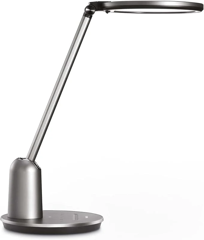 Philips Einstein Rund Bordslampa - Mörkgrå, 15W, 2800, 4000, 5100 Kelvin, 15 000 timmar, Steg Dimring, Ljuskälla ingår — Smart belysning