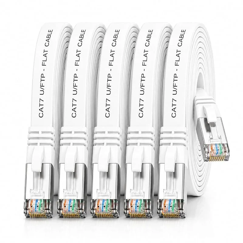 1aTTack.de CAT7 LAN-kabel 5x 0, 25m flexibel nätverkskabel 10 Gbit, s - vit — Laddning och kablar