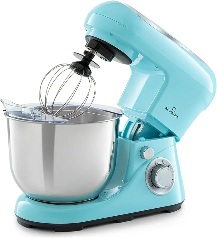 Klarstein Köksmaskin för bakning, 1300W degmaskin Liten, 6 lägen, Visp, blandnings- & degkrok, 5L skål, Planetomrörning, Blandarmaskin med mixer, Köksmaskin för bröddeg — Kök & Hushåll