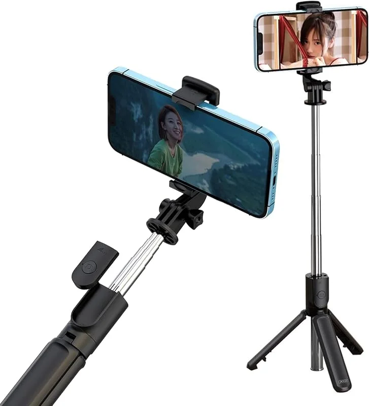 3-i-1 Selfie Stick stativ för Samsung Galaxy S24 23 S22 S21 S20 FE A55 A16 A06 A51 A15 A14 A52 A13 A05 A04s Ultra Plus 4G 5G iPhone 16 15 14 13 Pro Max bär wirwirwirwirwirwirwir — Mobil och surfplatta
