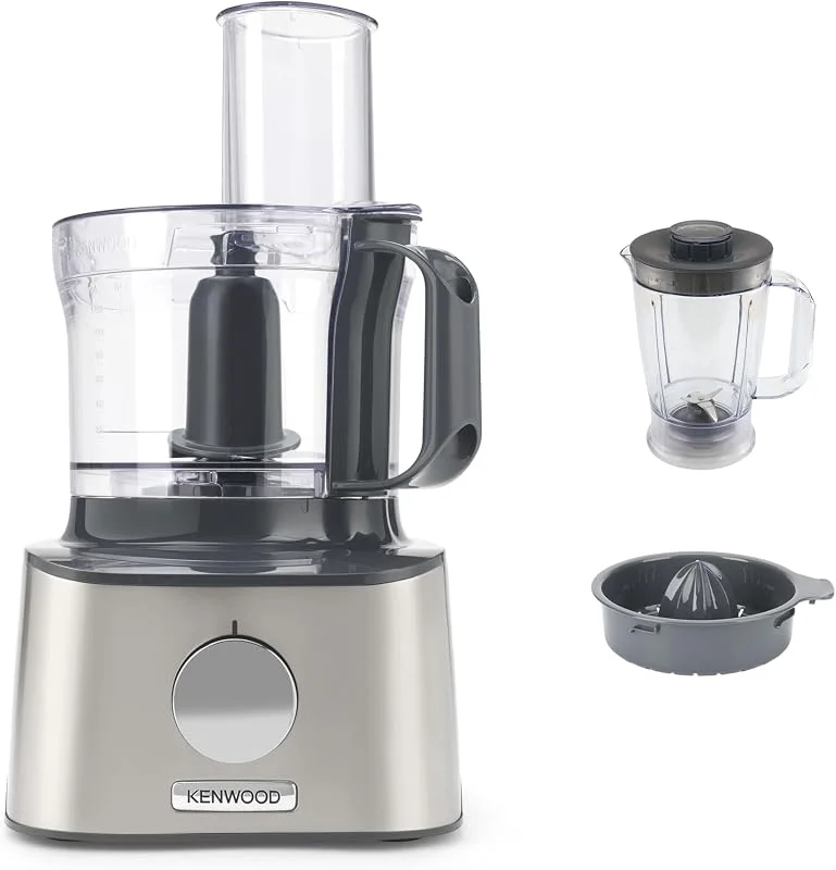 Kenwood FDM307SS MultiPro kompakt matberedare, 800 W, 1, 2 liter, metall, 2 hastighetsinställningar, rostfritt stål, 2, 1 liter, svart, silver — Kök & Hushåll