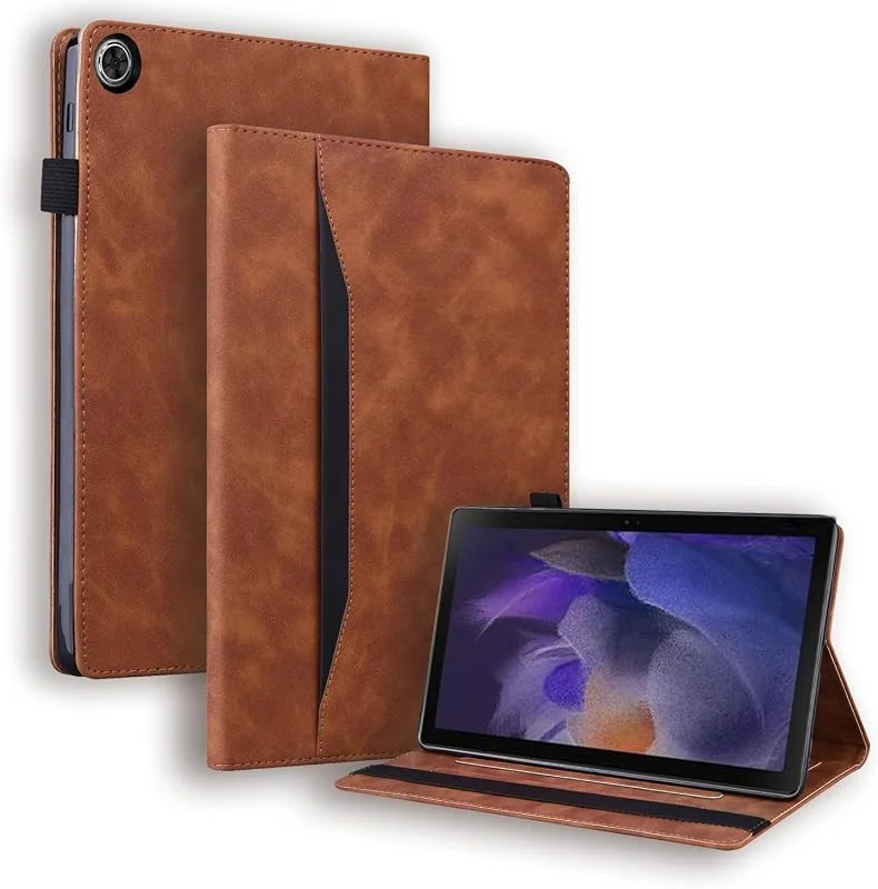 Samsung A8 surfplattefodral 10, 5 tum (2021 version) PU-läder med stativfunktion surfplatta fodral med automatisk sömn, väckning skyddsfodral för Samsung Galaxy Tab A8 SM-X200 fodral, X205 (brun) — Mobil och surfplatta