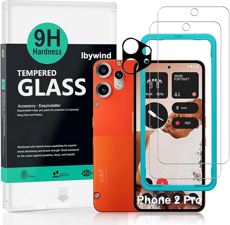 Ibywind för Nothing CMF Phone 2 Pro 5G 6.77", 2-pack skärmskydd, 9H hårdhet härdat glas, med 1Pc skydd för kameralinsen, Inga bubblor, lätt att installera — Mobil och surfplatta