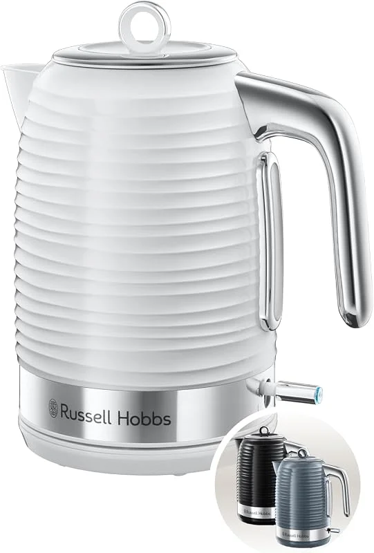 Russell Hobbs Inspire vattenkokare, 1.7l, 2400W, snabbkokningsfunktion, perfekt hällpip, avtagbart kalkfilter, avtagbart lock, vattennivåindikator, 24360-70 — Kök & Hushåll