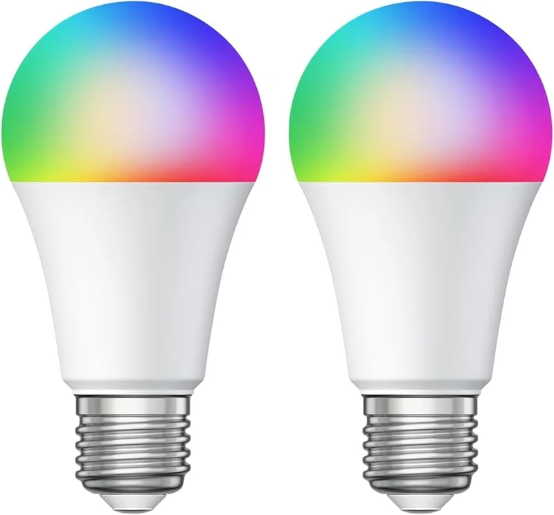 ledscom.de 2x E27 LED RGB-lampa, A60, varmvit - kallvit (3000-6500 K), 9, 4 W, 892lm, Smart Home, WLAN, Alexa, matt — Smart belysning