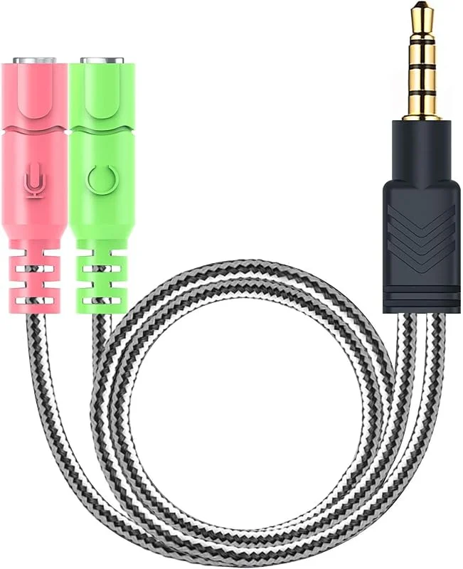 MillSO hörlursadapter splitter 3, 5 mm ljudjack Y-kabel (3, 5 mm stereojackkontakt till 2x 3, 5 mm uttag inte för 2 hörlurar) lämplig för PC-spelheadset, PC, smartphones och bärbara datorer — Hörlurar och ljud