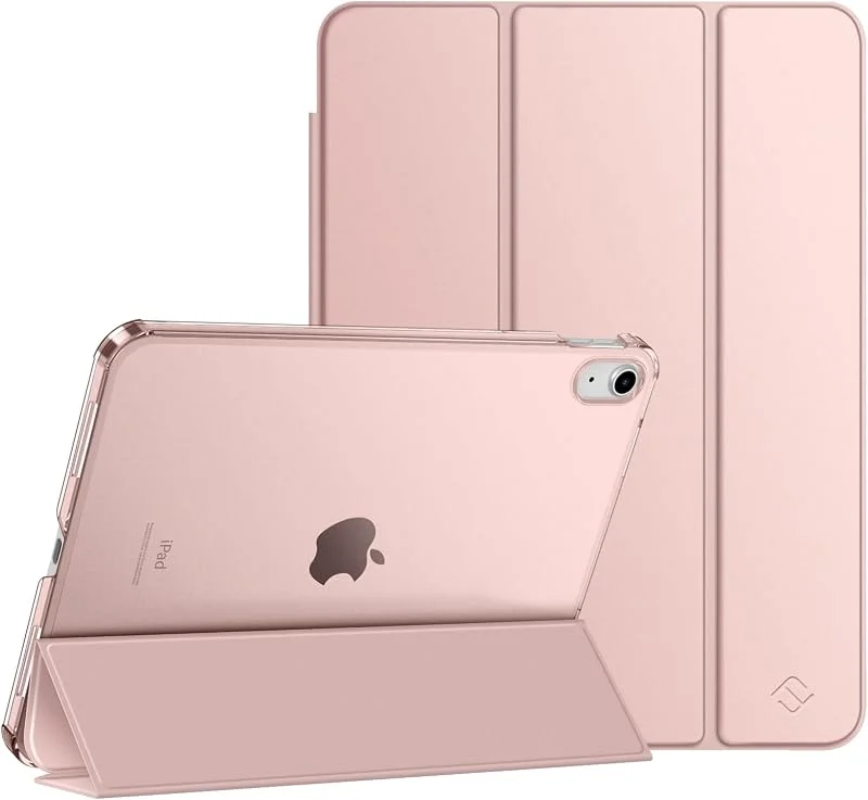 Fintie fodral för iPad 11. generation 2025 11 tum (A16), iPad 10. generation 10, 9 tum 2022 – Ultratunn skyddsfodral med genomskinlig baksida, automatisk sömn, vakna, roséguld — Mobil och surfplatta