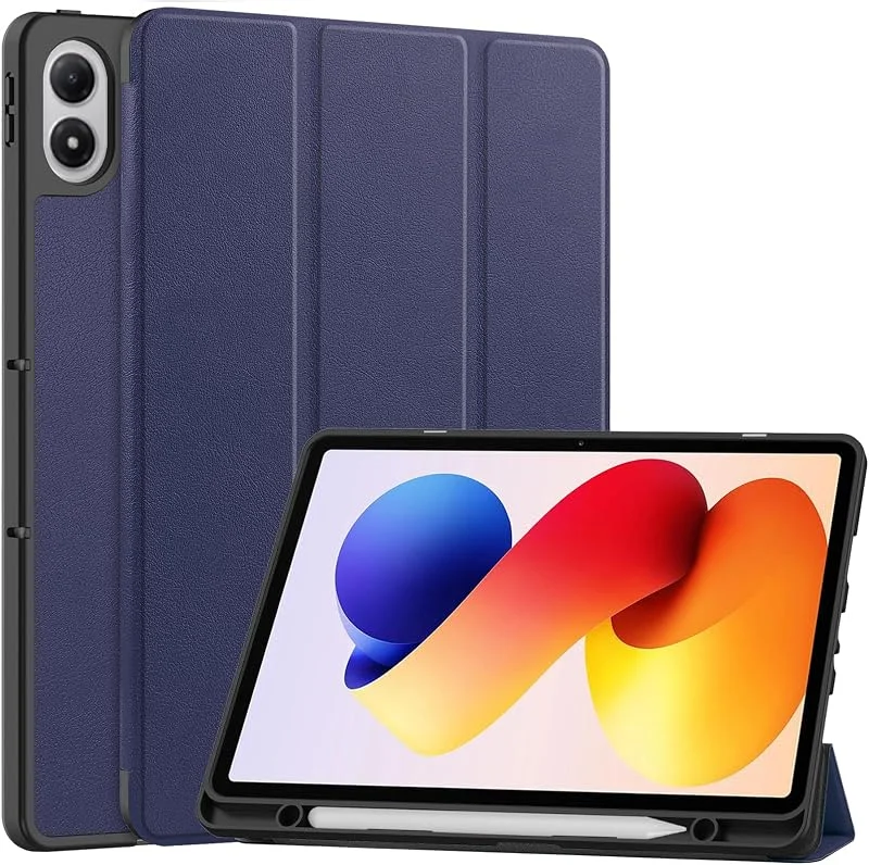 ProCase Fodral för Xiaomi Redmi Pad 2 Pro 12, 1 tum 2025, ultratunt skyddsfodral med automatisk standby, väckarklocka för Redmi Pad 2 Pro-surfplatta, pennhållare och magnetisk stängning, marinblå — Mobil och surfplatta