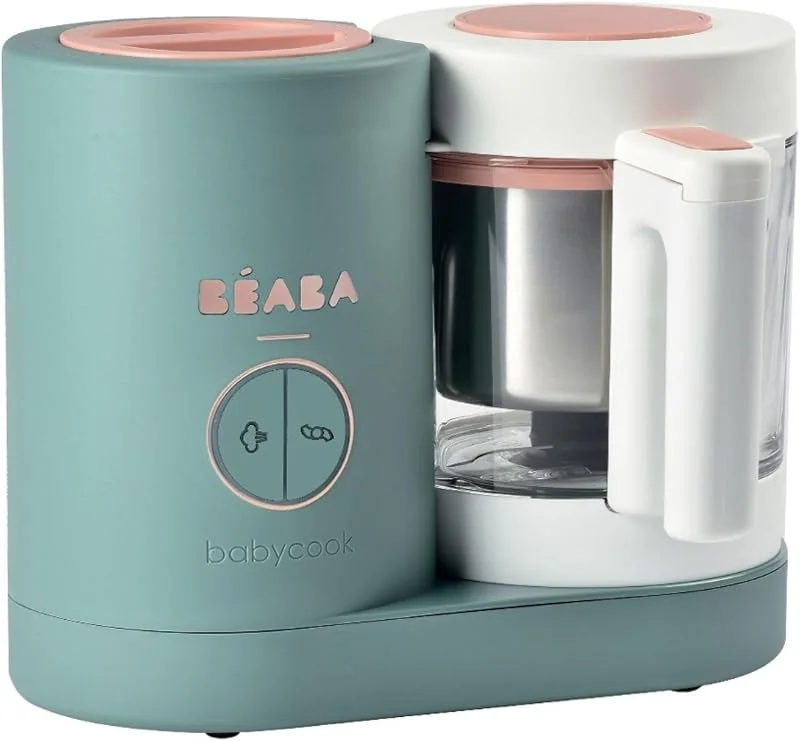 BÉABA - Babycook Néo - Matberedare Bebis, Made in France - Matberedare-Kokare - Skål i glas och behållare i rostfritt stål - matdiversifiering - hemlagad barnmat - snabb och skonsam ångkokning — Kök & Hushåll