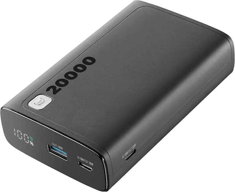 Cellularline - Elite 20 000 - Bärbar laddare - Kapacitet på 20 000 mAh - +144 timmars extra laddning - 1xUSB OUTPUT: 18W Adaptive Technology - 2xUSB-C INPUT: 18 W, OUTPUT: 20 W PD - Svart — Mobil och surfplatta