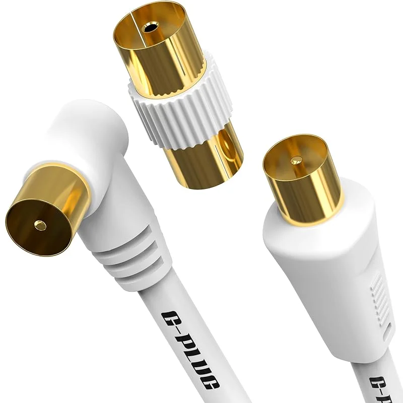 G-PLUG 10m TV-antennkabel Hane-Hane, Koaxialkabel för TV och DVB-T2 — TV och streaming