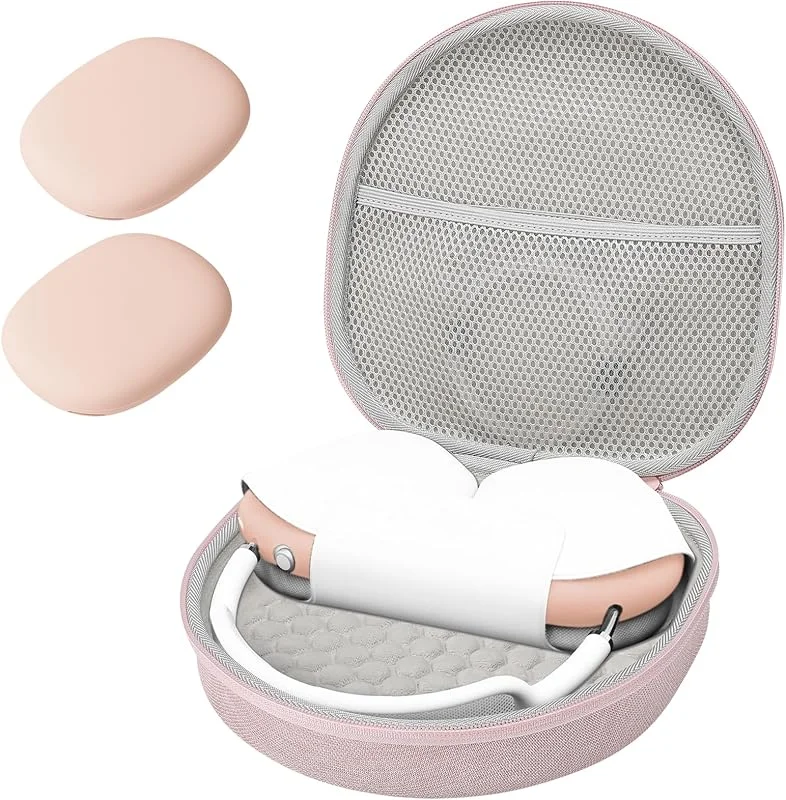 ProCase Hörlursfodral Headphone Case för AirPods Max 2020 med 2 intelligenta silikonskydd, resväska för hörlurar bärväska headset fodral för AirPods Max hörlurar – rosa — Mobil och surfplatta