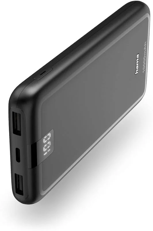 Hama Power Pack Performance 10 tum, 10 000 mAh, 3 sor: USB-C, 2 USB-A, Ant. — Mobil och surfplatta