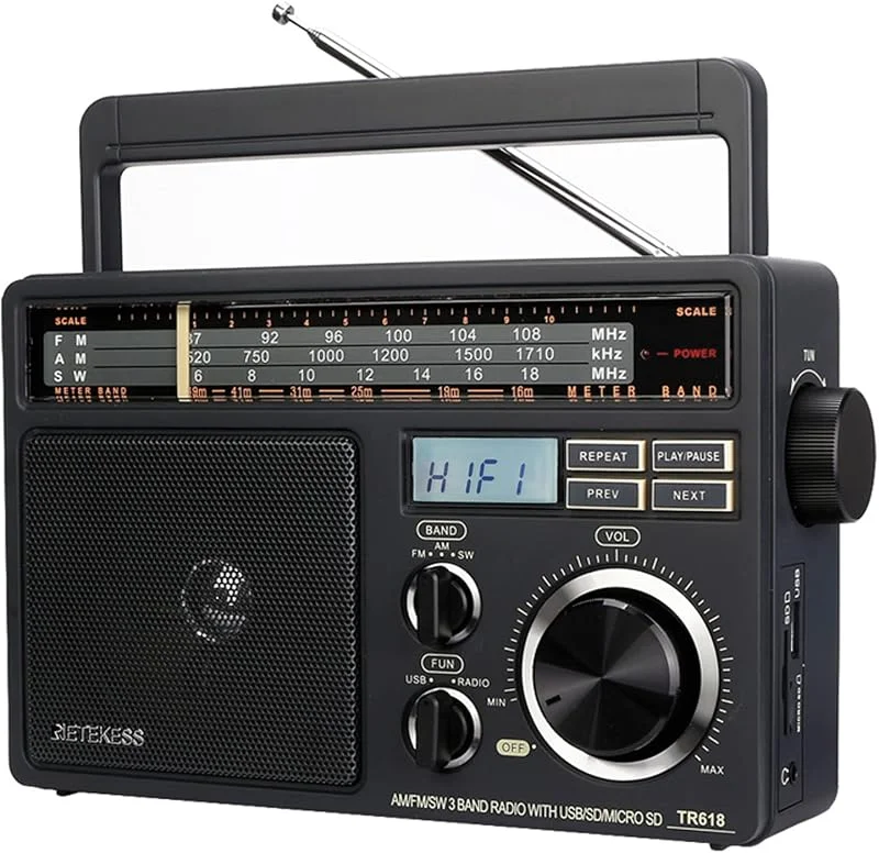 Retekess TR618 Bärbar Radio, FM, AM, SW — Portabel digital och ljud