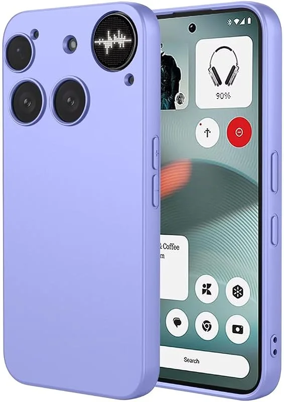 COMAKU Fodral för ingenting telefon 3, med kamera mjuk TPU silikonskydd fodral med stötsäker stötfångare – lila — Mobil och surfplatta