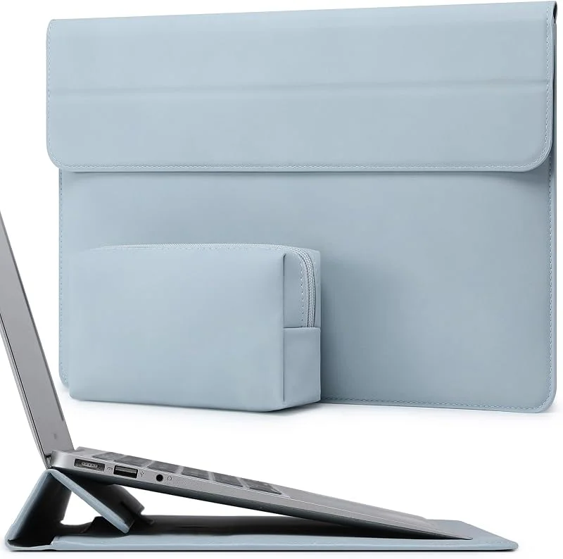 HYZUO 13 Tum Laptopväska Fodral med Stativfunktion, Blek Blå — Mobil och surfplatta