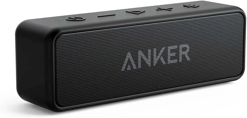 Anker Soundcore 2 bärbar Bluetooth-högtalare med 12 W stereoljud, BassUp, IPX7 vattentät, 24-timmars speltid, trådlös stereoparning, högtalare för hem, utomhus (förnyad) — Hörlurar och ljud