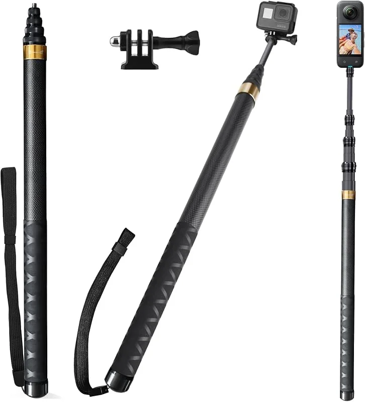 3 m, 300 cm osynlig selfiepinne för Insta 360 X5 X4 X3 X6 DJI Osmo 360 — Mobil och surfplatta