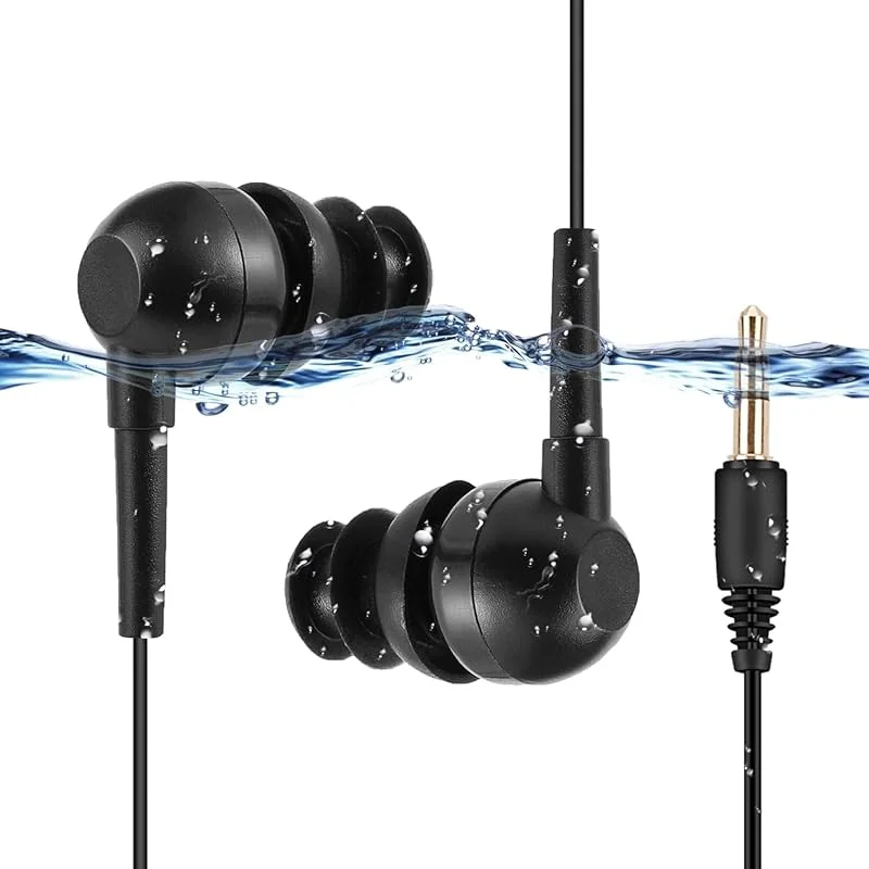 AGPTEK IPX8 Vattentäta hörlurar Sporthörlurar In-Ear Headset Simhörlurar Svart hörlurar vattentäta hörlurar för sport och simning löpning yoga, svart — Hörlurar och ljud