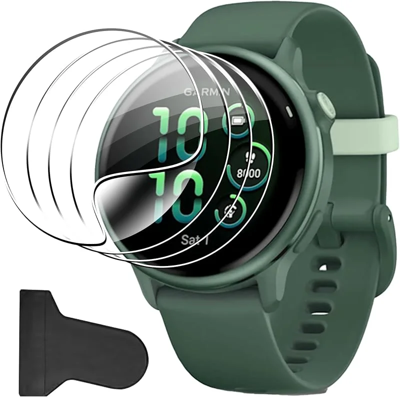 zZjoOoj 5 stycken för Garmin Vivoactive 6, Garmin Vivoactive 5 skyddsfilm, böjda kanter anti-repor, skärmskydd, HD skärmskydd med mjukt TPU skärmskydd — Mobil och surfplatta