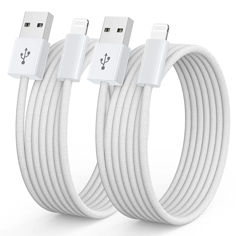 NIBIKIA iPhone 1M kabel 2 st iPhone laddare snabbladdning nylon blixtkabel snabbladdning laddare för iPhone 11, X, XS, XS Max, XR, 8, 8 Plus, 6s, 6s Plus, 6, 6 Plus, iPad — Mobil och surfplatta