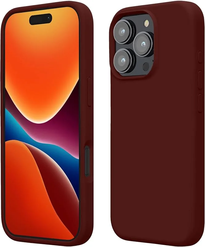 kwmobile Fodral kompatibelt med Apple iPhone 16 Pro, TPU-silikonfodral med mjuk yta (röd (Tawny Red)) — Mobil och surfplatta
