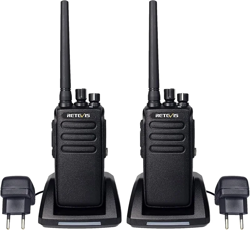 Retevis RT81 tvåvägsradio, IP67 vattentät, 32-kanals DMR analog, digital walkie talkie, 2200mAh bärbar radio lång räckvidd för utomhusarbete (svart, 2 st) — Portabel digital och ljud