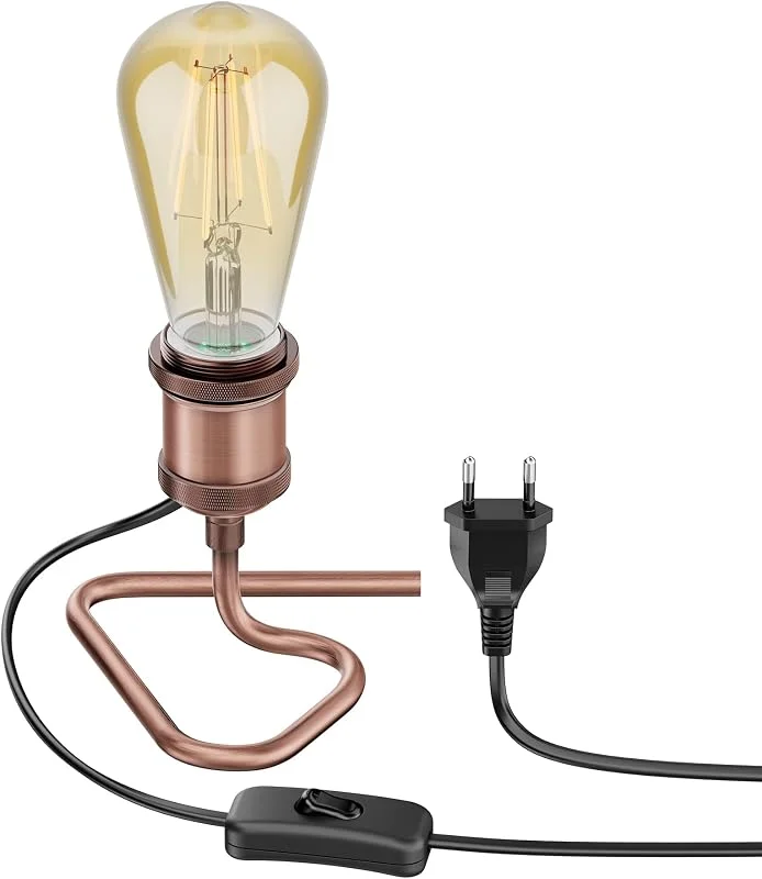 ledscom.de Bordslampa RETRA, switch, brons + LED-lampa 814lm varm vit — Smart belysning