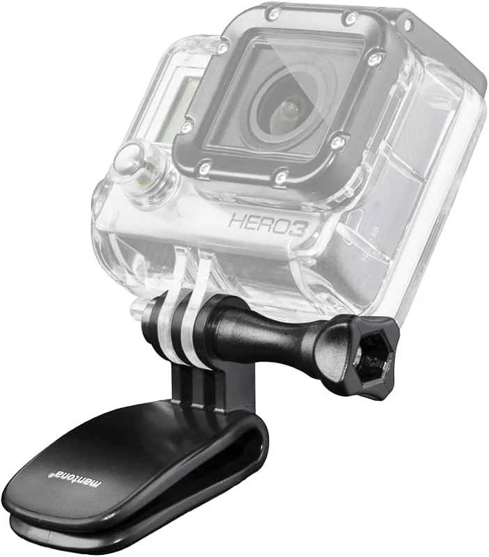 Mantona miniklämma med clip – 50 x 35 x 35 mm – enkel att fästa – kompatibel med GoPro Hero 11, 10, 9, 8, 7, 6, 5, 4, 3+, Session och actionkameror – för foto och video — Portabel digital och ljud