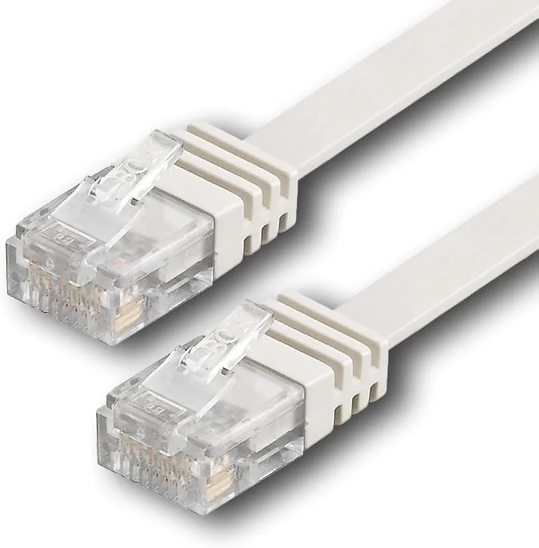 1aTTack.de Cat6 Platt nätverkskabel LAN-kabel 1x 7m Gigabit vit — Laddning och kablar