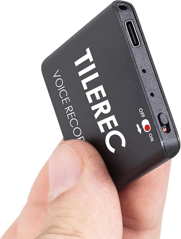 TileRec – smalaste röstaktiverade inspelare med 145 timmars kapacitet, 24 timmars batteritid, legeringsfodral – Atto Digital — Portabel digital och ljud