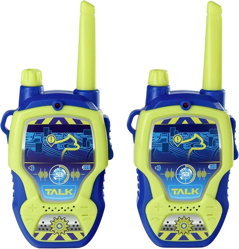 Dickie Toys 201118197 - Polis Walkie-Talkie - Dickie Toys Polis Walkie-Talkie med 100 Meters Räckvidd och Brusreducering, 2st per set, 16cm, Från 4 år — Portabel digital och ljud