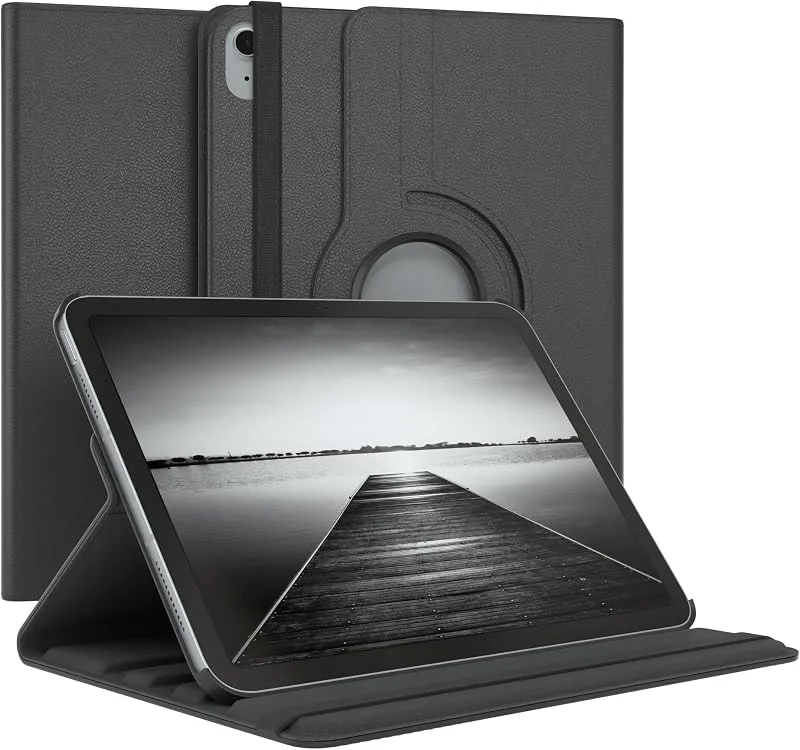 EAZY CASE - Fodral för surfplatta iPad 10, 9" (10. Gen.) Skyddsfodral 10, 9 tum Rotationsfodral för att ställa den upp Vändbart fodral 360° roterbart med ståfunktion Fodral Konstläder Svart — Mobil och surfplatta