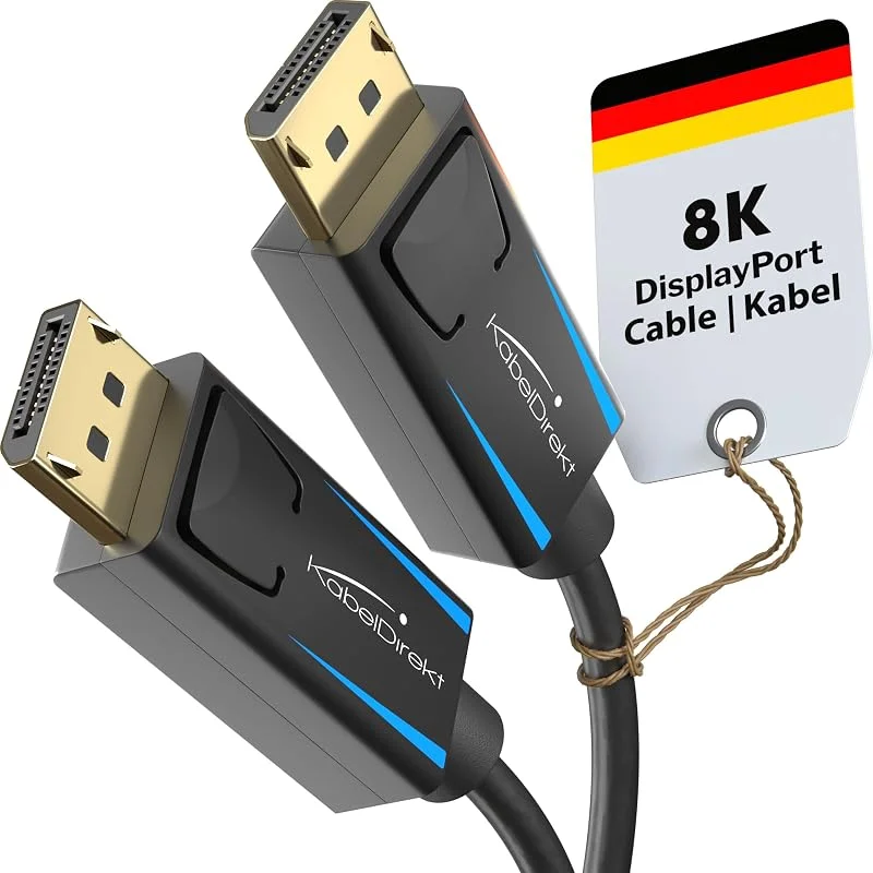 KabelDirekt – 4K & 8K DisplayPort Kabel – 2m — Laddning och kablar