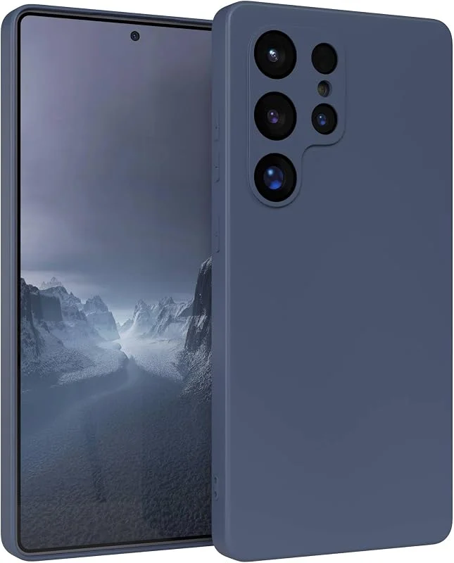 EAZY CASE Silikonfodral kompatibelt med Galaxy S25 Ultra i Mörkblå — Mobil och surfplatta