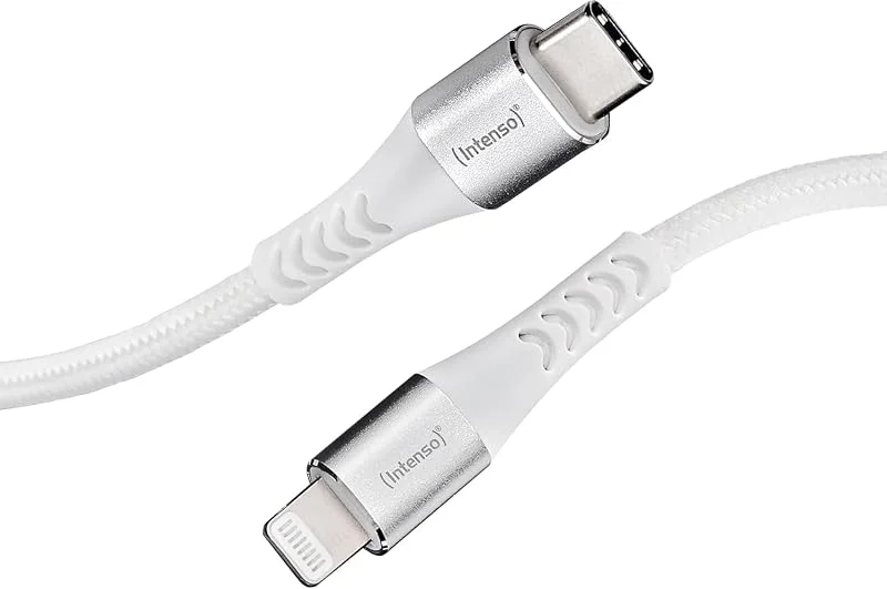 Intenso USB C315L USB-C till Lightning-kabel, MFi-certifierad, Power Delivery, upp till 60 W, nylon, 1, 5 m, vit) — Mobil och surfplatta