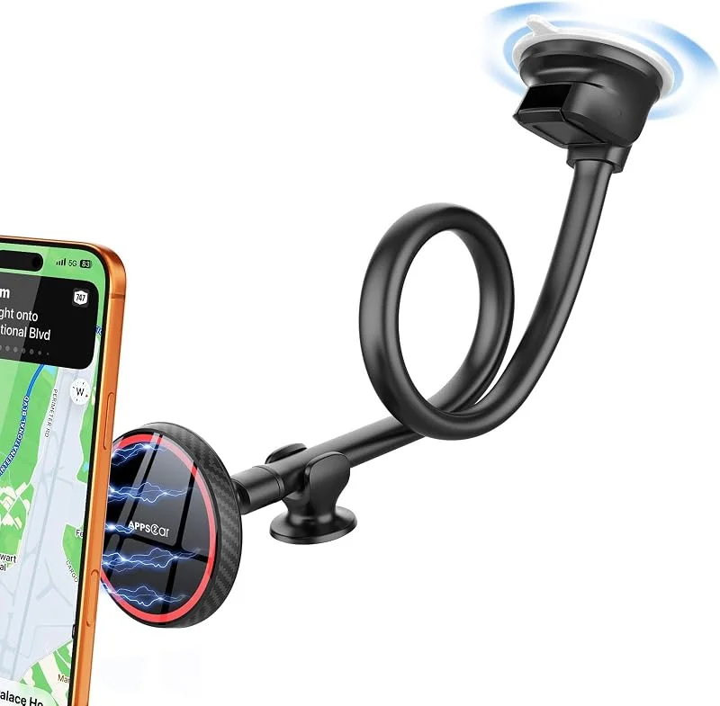 APPS2Car mobiltelefon bilfäste för MagSafe, 35 cm vindruta telefonmontering — Mobil och surfplatta
