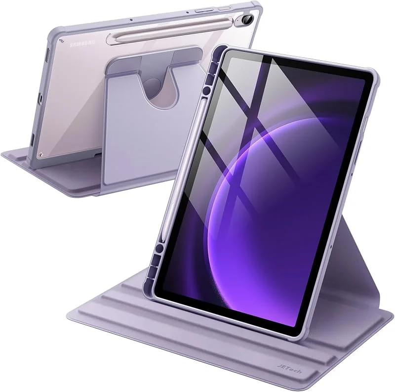JETech Roterande Fodral för Galaxy Tab S10 Lite, S10 FE, S9 FE, S9, Lavendel — Mobil och surfplatta