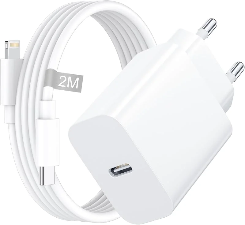iPhone snabbladdare [Apple MFi-certifierad], iPhone-laddare med Lightning-kabel 2M för iPhone 14, 13, 12, 11, Pro Max, XS, X, SE, 8, 20W USB-C snabbladdare vägguttag USB-C-adapter — Mobil och surfplatta