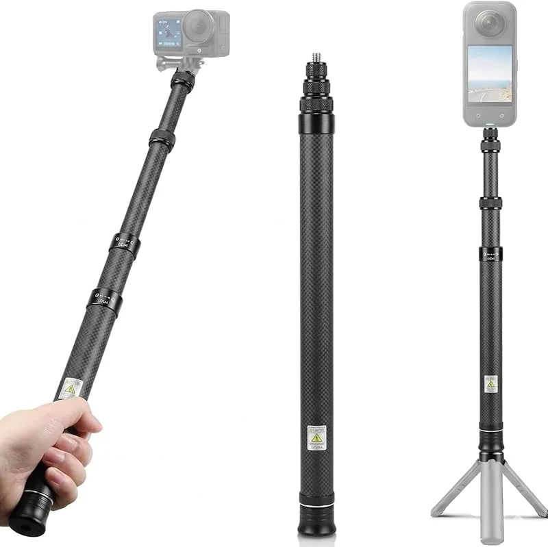 Insta 360 150cm Selfie Stick, 6 Stange Action Kamera Aluminium Selfie Stange Stab För Insta360X3 For One Rs For Go 2 For One X2 For One R For One X — Mobil och surfplatta
