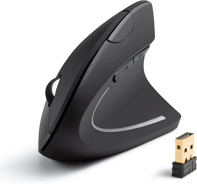 Anker 2.4G trådlös vertikal ergonomisk optisk mus trådlös för Windows och Mac OS, USB, 800, 1200, 1600 DPI, 5 knappar — Datortillbehör